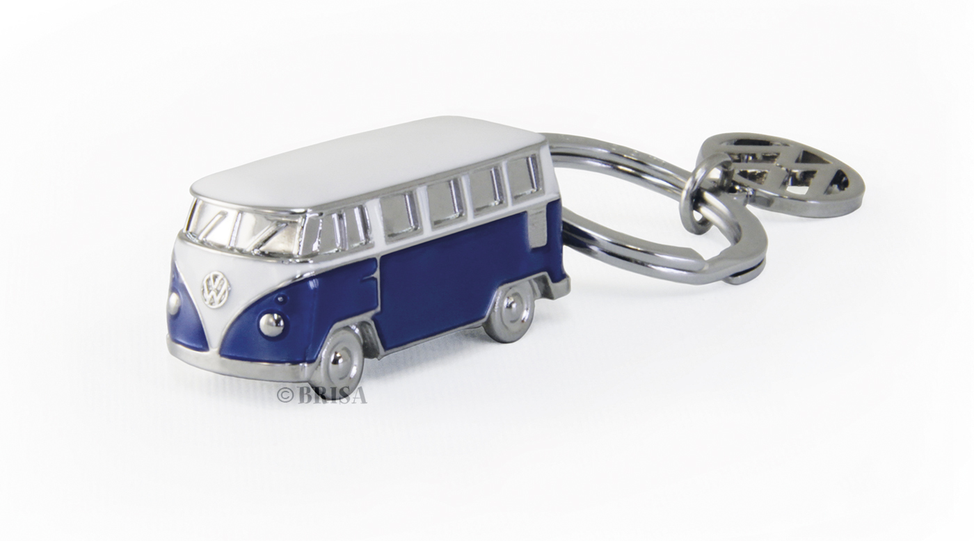 Schlüsselanhänger Volkswagen Bulli Campervan VWBus Metal 3D Keyring Orginal blau 