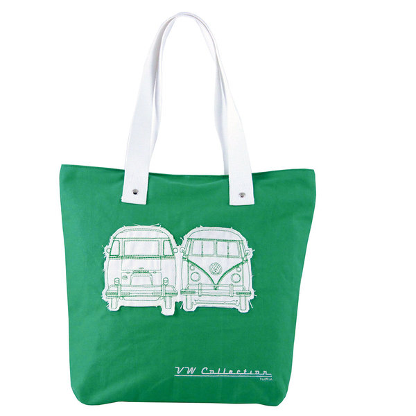 VW T1 Bulli Bus Shopper-Tasche Canvas - grün