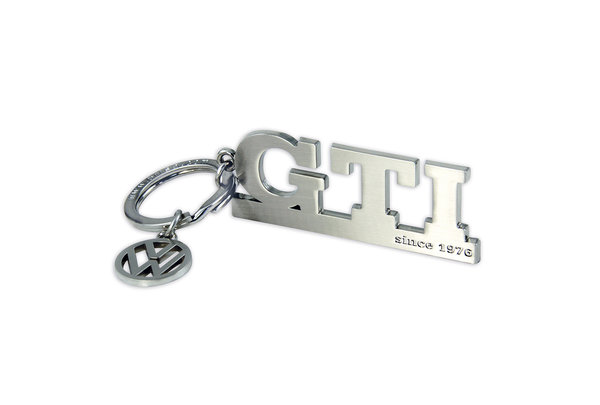 VW GTI Schlüsselanhänger mit Charm - silber