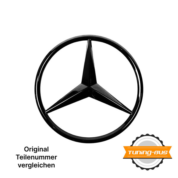 Mercedes Stern schwarz glänzend vorn 18cm Durchmesser A207 817 001 6