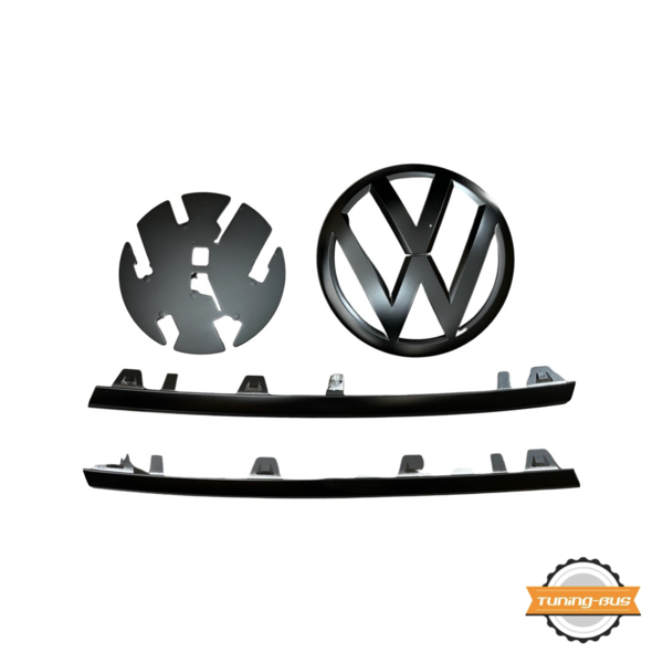 T6 Transporter VW Zeichen mit Leisten Tuning schwarz matt vorn original Volkswagen