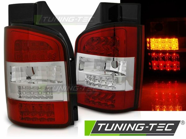 LED Rückleuchten rot weiß für VW T5 Bus Flügeltüren BJ 03 - 09