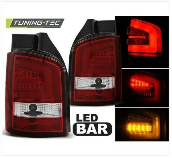 LED LightBar Rückleuchten mit Heckklappe rot weiss für VW T5 Bus 03-09