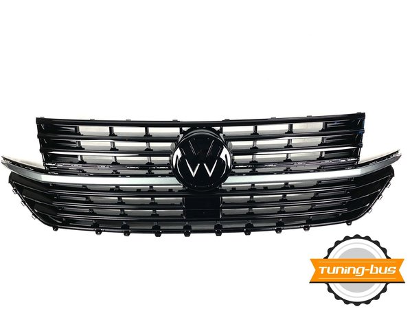 VW T6.1 Frontgrill schwarz/ indium grau  glänzend inkl. VW Zeichen