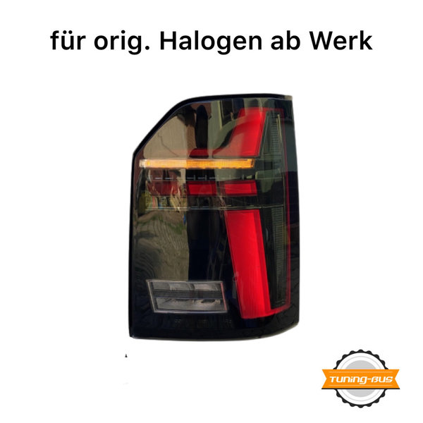 Voll LED Rückleuchten für VW T6.1 2019- schwarz Laufblinker für original Halogen Leuchten ab Werk