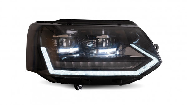VWT5.1VLED-L VOLL LED Tagfahrlicht Scheinwerfer T5 GP (Facelift) 10-15 schw. mit dynamischen Blinker