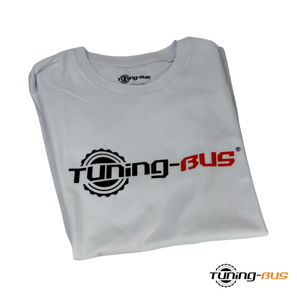 TUNING-BUS UNISEX T-SHIRT "Creator" Farbe: weiß mit Logo: schwarz/orange